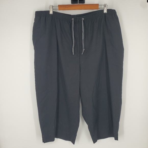 Karen Scott Sport Womens Black Drawstring Woven Capris 2X Pants - Picture 9 of 9